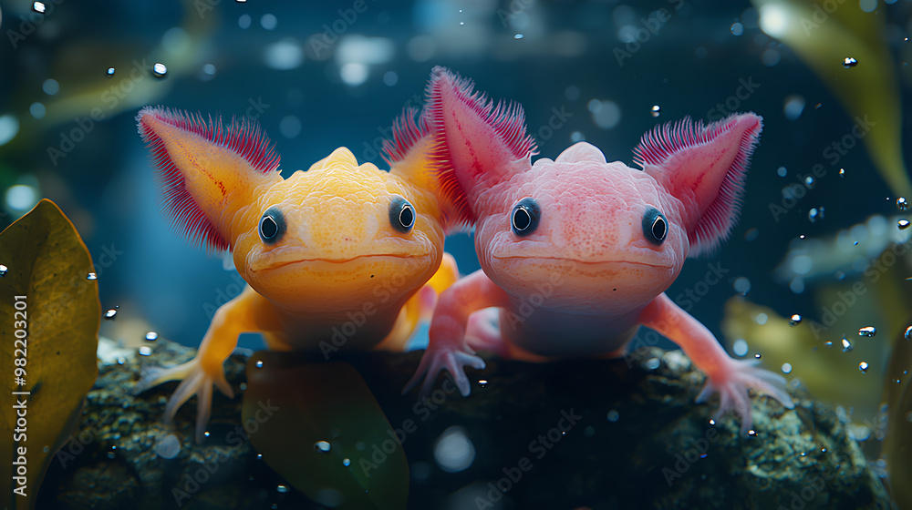 Cute colored baby Axolotl Cute colored baby Axolotl