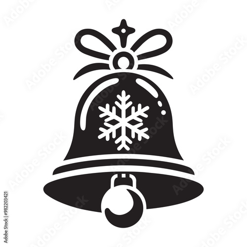 A Bell icon silhouette vector art illustration isolated on white background.