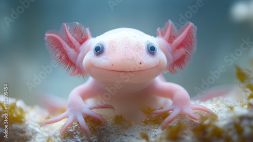 Cute colored baby Axolotl