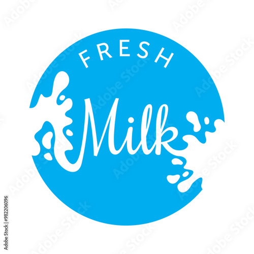 Fresh Milk blue label in calligraphic style