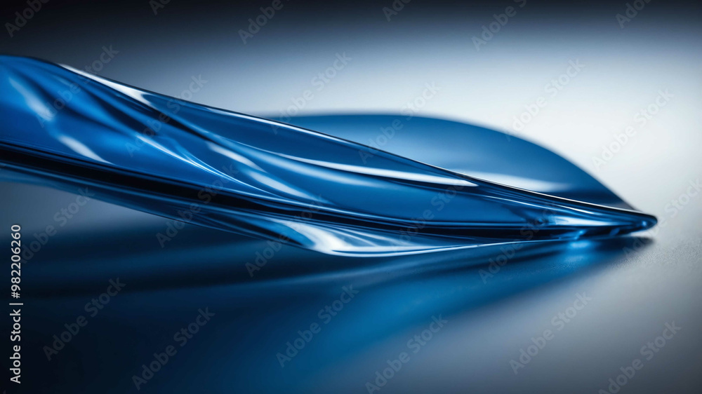 Obraz premium Blue light on smooth plastic surface background