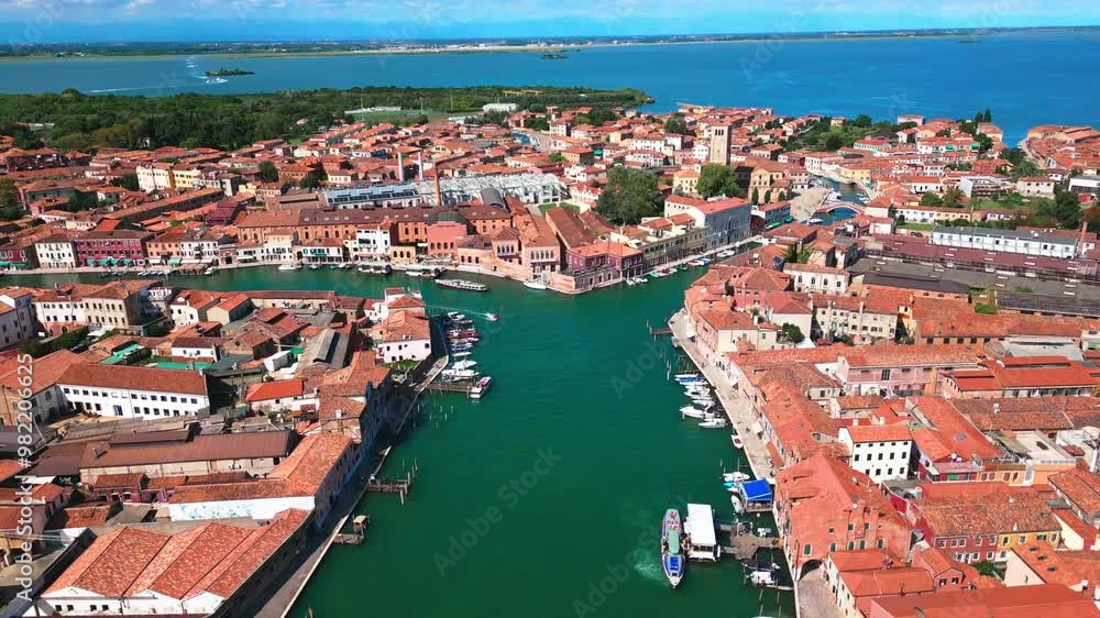 aerial view of the Murano island, Venetian lagoon, Italy aerial view of the Murano island, Venetian lagoon, Italy