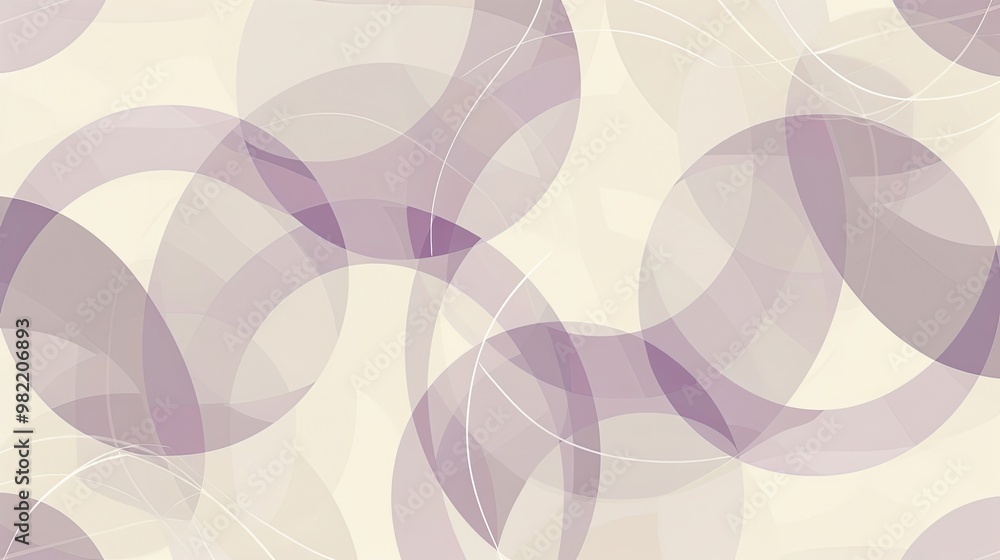 Minimal background with overlapping circles and thin lines in taupe lavender and cream Minimal background with overlapping circles and thin lines in taupe lavender and cream