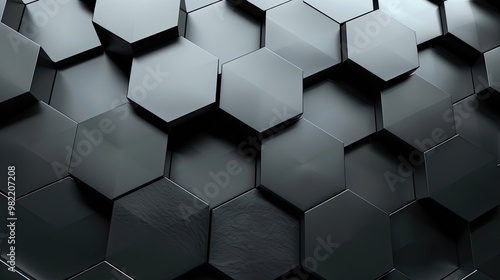 Backdrop featuring interlocking pentagons and lines in charcoal silver and grey