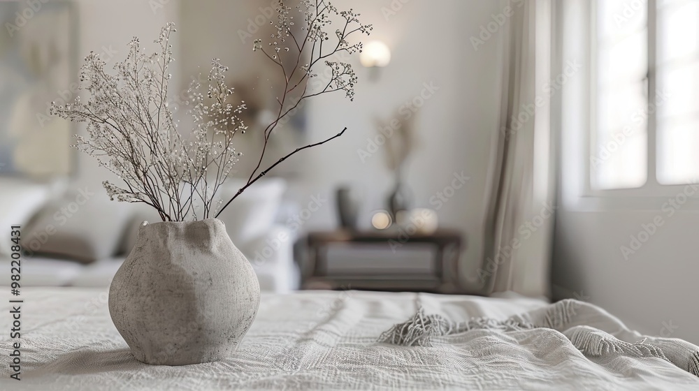 Linen tabletop with a soft focus Scandinavian interior light grey and white tones for a calming feel Linen tabletop with a soft focus Scandinavian interior light grey and white tones for a calming feel