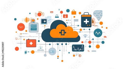 Cloud Healthcare Technology - Medical Data Security Concept