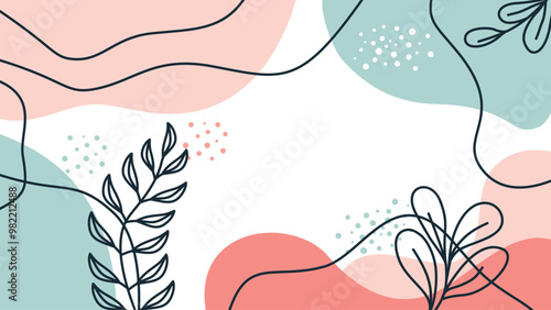 Hand drawn floral seamless pattern abctract background photo