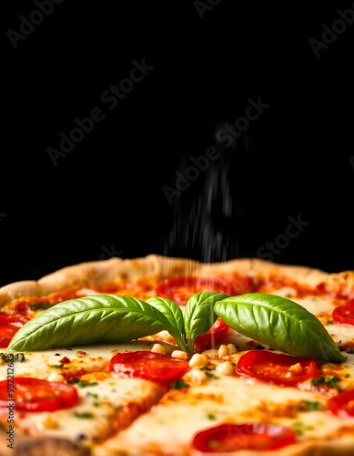 Tasty food black food pizza background italian cheese space fast tomato meal