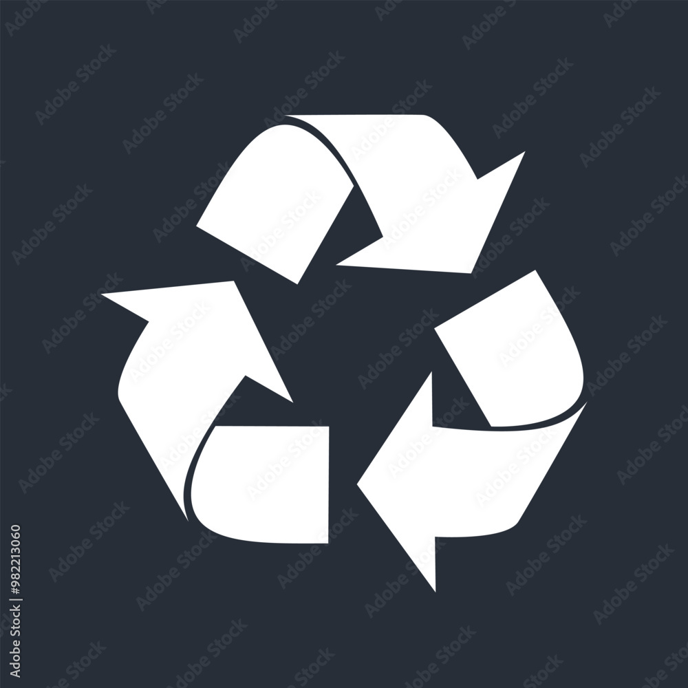 Recycle symbol. Flat recycling arrow icon vector illustration. Recycle symbol. Flat recycling arrow icon vector illustration.