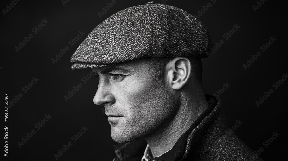 Stylish Man in Flat Cap Embracing Classic Look Stylish Man in Flat Cap Embracing Classic Look