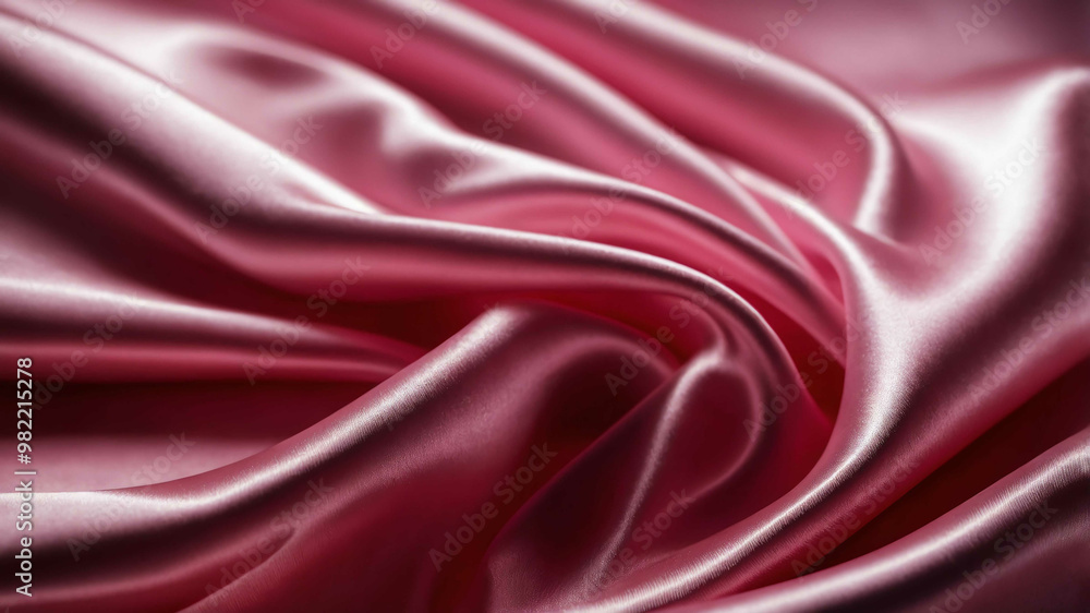 Obraz premium Neon pink light on smooth satin surface background