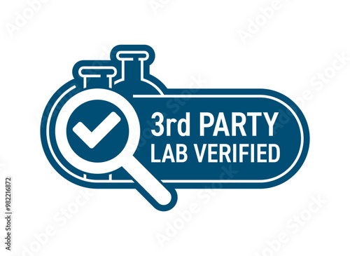 Third-party lab verified - badge in flat style