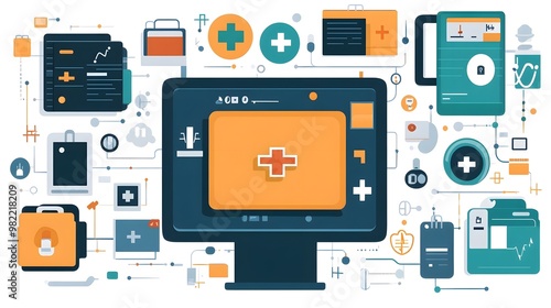 Digital Healthcare Network, Medical Technology Concept