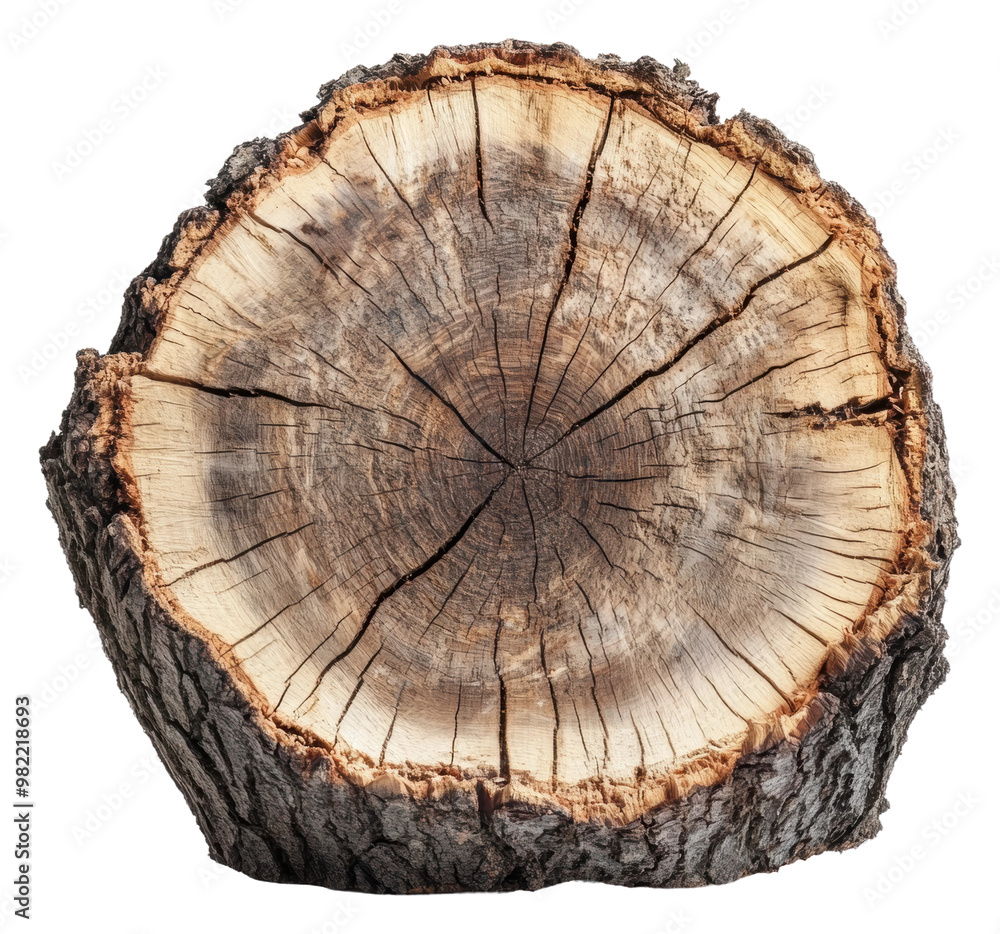 PNG Tree stump close-up with growth rings