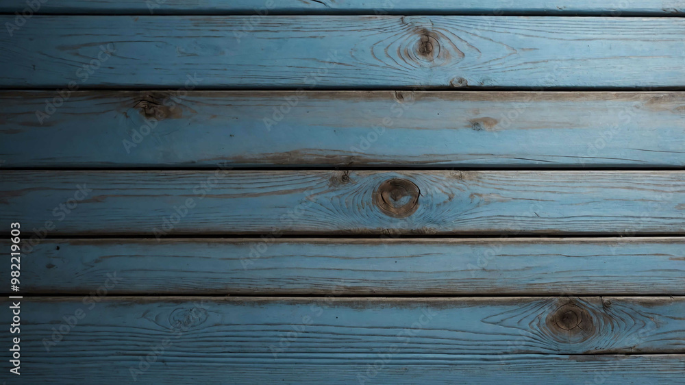 Naklejka premium Soft blue light on grooved wood surface background