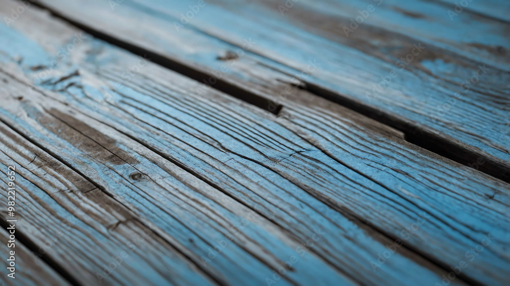 Fototapeta premium Soft blue light on grooved wood surface background
