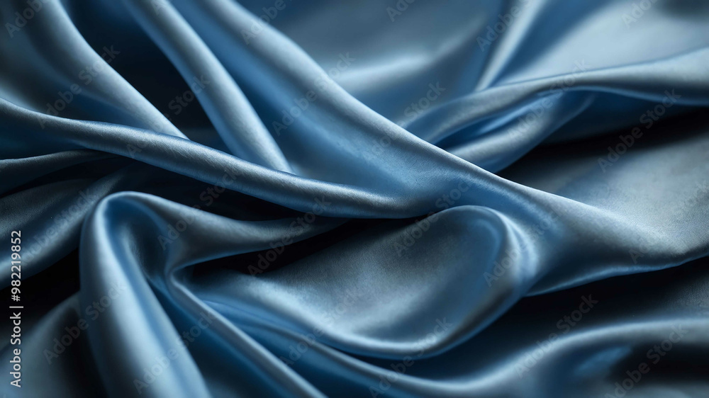 Obraz premium Soft blue light on wrinkled silk surface background
