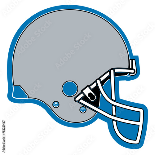 	
silver  and blue football player helmet, sport vector - art illustration - multicolor - 