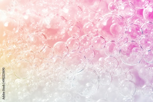 Close-up of iridescent soap bubbles floating in the air.. Beautiful simple AI generated image