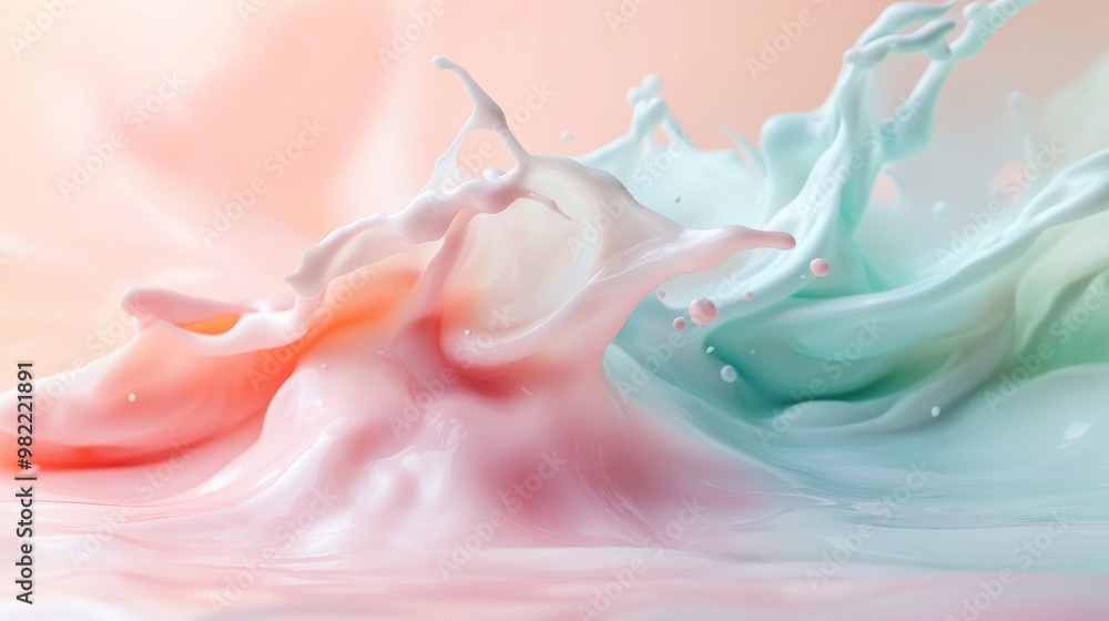 Abstract Liquid Splash with Pink and Teal Colors Abstract Liquid Splash with Pink and Teal Colors