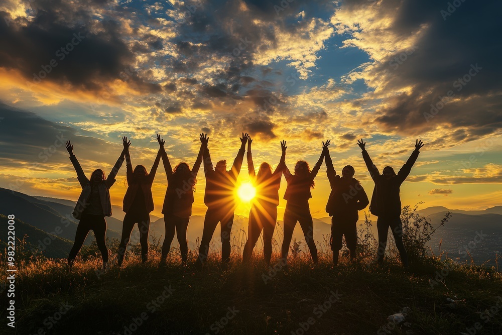 friendship, summer holidays and people concept - group of happy friends having fun on beach. Beautiful simple AI generated image friendship, summer holidays and people concept - group of happy friends having fun on beach. Beautiful simple AI generated image
