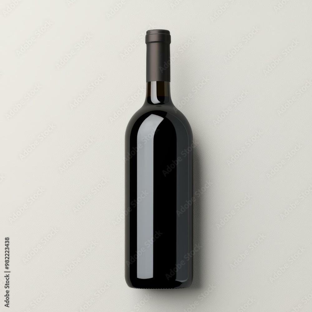 Elegant black wine bottle against a light background, perfect for promoting vineyards, restaurants, or fine dining. Elegant black wine bottle against a light background, perfect for promoting vineyards, restaurants, or fine dining.