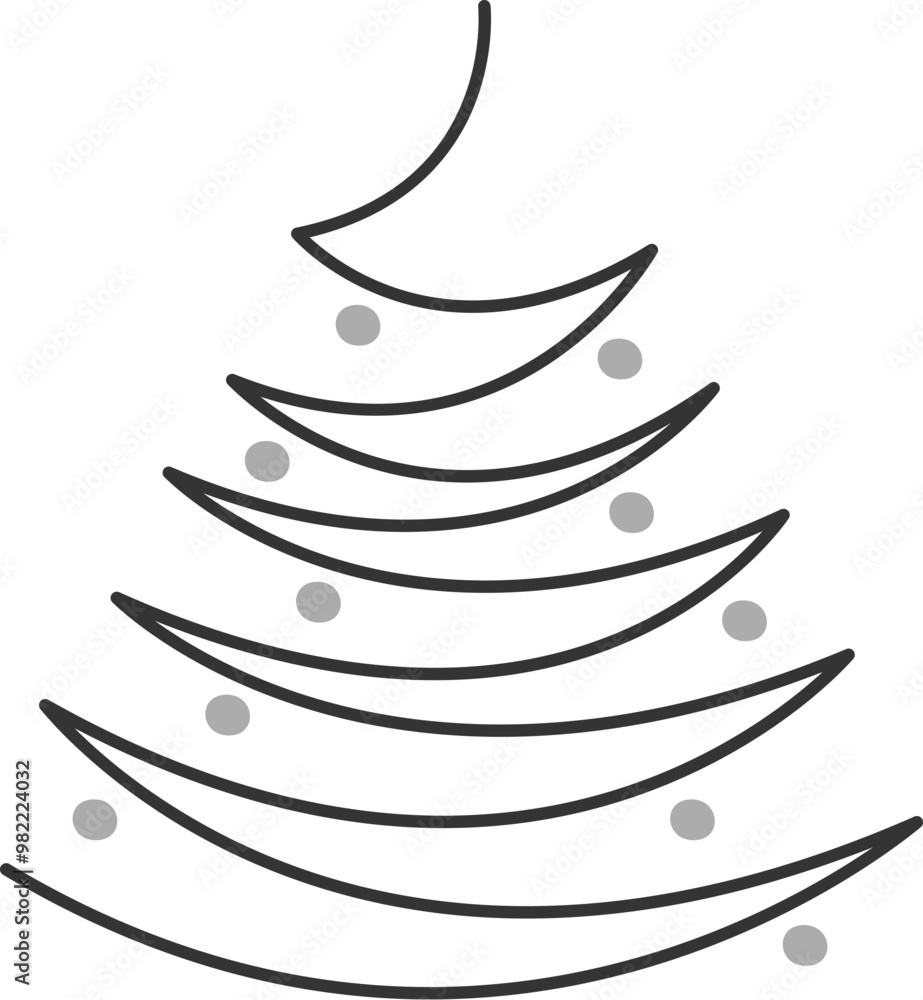 Handdrawn Doodle Christmas Tree With Toys Handdrawn Doodle Christmas Tree With Toys