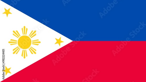 Sovereign state flag of country of Philippines in official colors. Philippines flag
