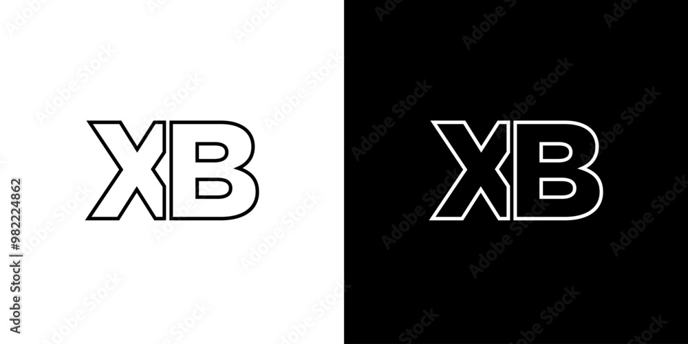 Obraz premium Letter X and B, XB logo design template. Minimal monogram initial based logotype.