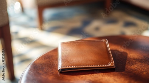 Casual Scene with Wallet on Coffee Table in Cozy Living Room Setting