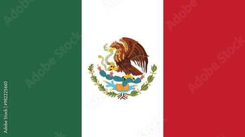 Sovereign state flag of country of Mexico in official colors. Mexico flag

