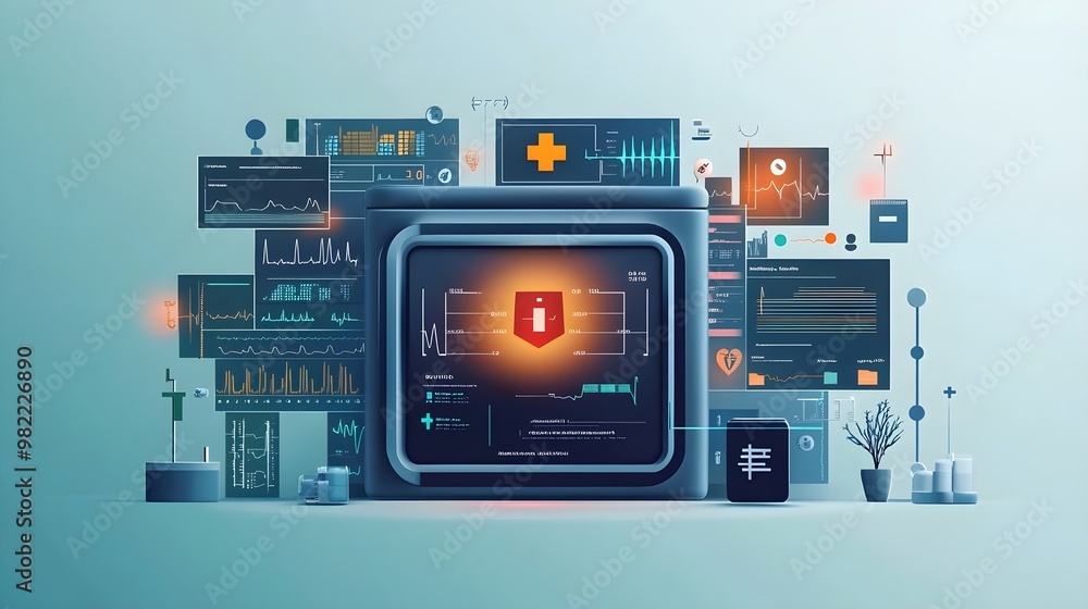 Futuristic Medical Interface with Data Monitoring Futuristic Medical Interface with Data Monitoring