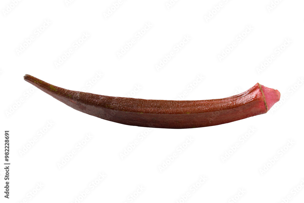 Fresh red okra on transparent background Fresh red okra on transparent background