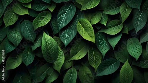 green leaves eco nature backgroundBy Generative AI photo