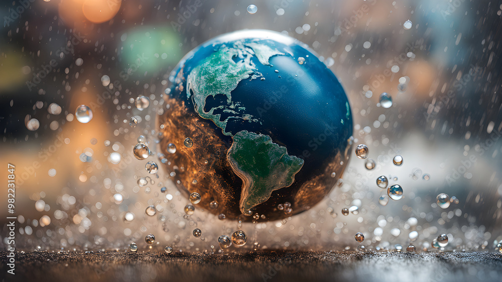 Global Flood Disaster Doomsday Concept Global Flood Disaster Doomsday Concept