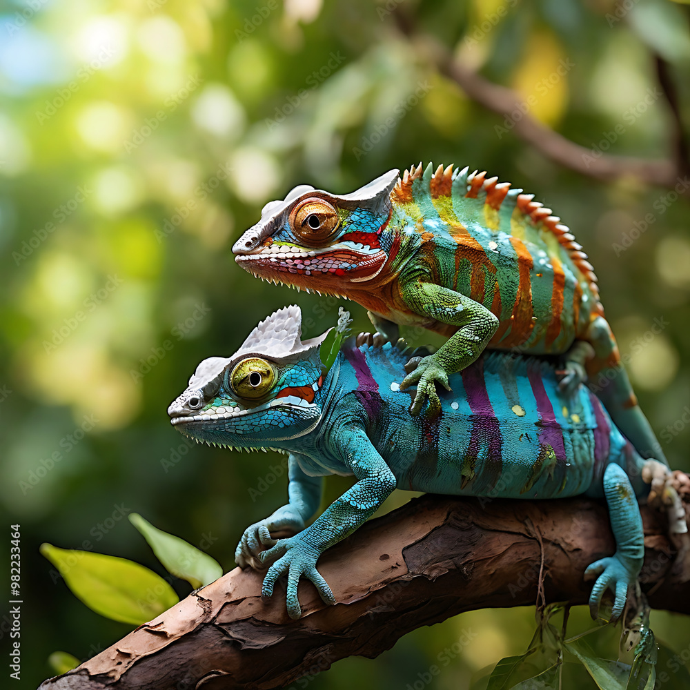 Fototapeta premium Chameleon Family