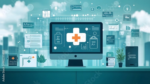 Medical Technology & Healthcare Network Concept