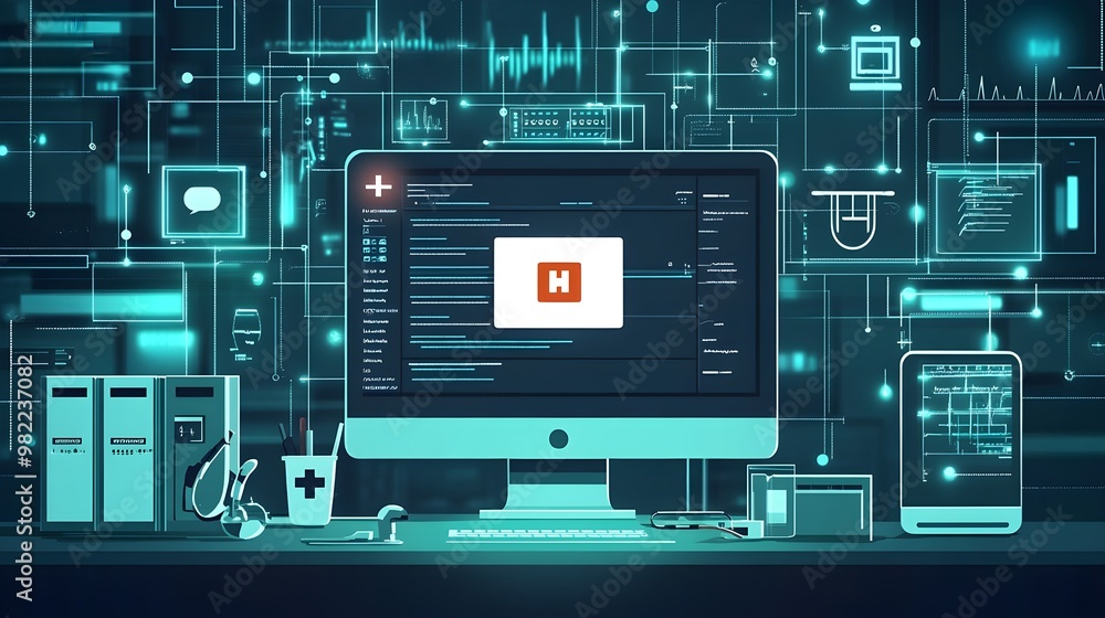 Modern Healthcare Technology Desktop Concept Modern Healthcare Technology Desktop Concept