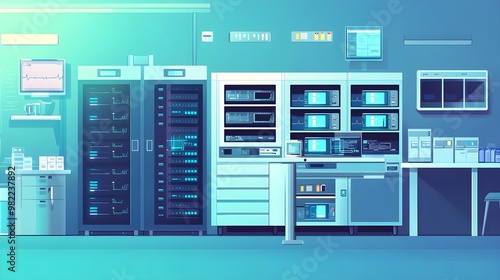 Modern Server Room Interior Design - Data Center Technology