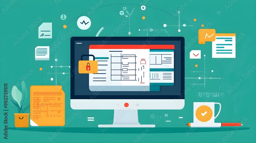 Secure Desktop with Data Protection and Productivity Icons Secure Desktop with Data Protection and Productivity Icons