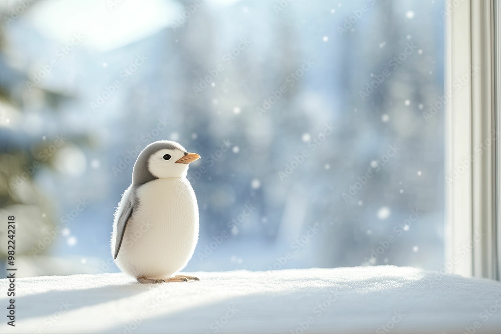 Charming Small Bird Perched Gracefully on a Window Sill, Capturing the Essence of Nature and Serenity in an Indoor Setting Charming Small Bird Perched Gracefully on a Window Sill, Capturing the Essence of Nature and Serenity in an Indoor Setting