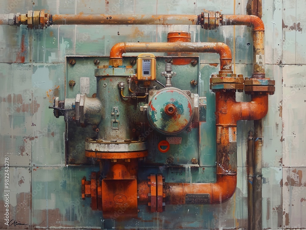 Rusty Industrial Pipes and Machinery Rusty Industrial Pipes and Machinery