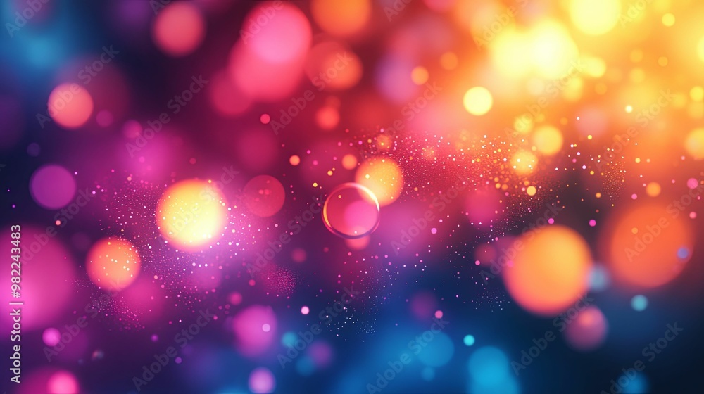 Abstract Colorful Bokeh Background with Glowing Lights Abstract Colorful Bokeh Background with Glowing Lights
