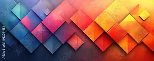 Wallpaper Mural A vibrant abstract background featuring an intricate design of overlapping colorful triangles, each hue seamlessly blending into the next, creating a dynamic and visually engaging geometric pattern Torontodigital.ca