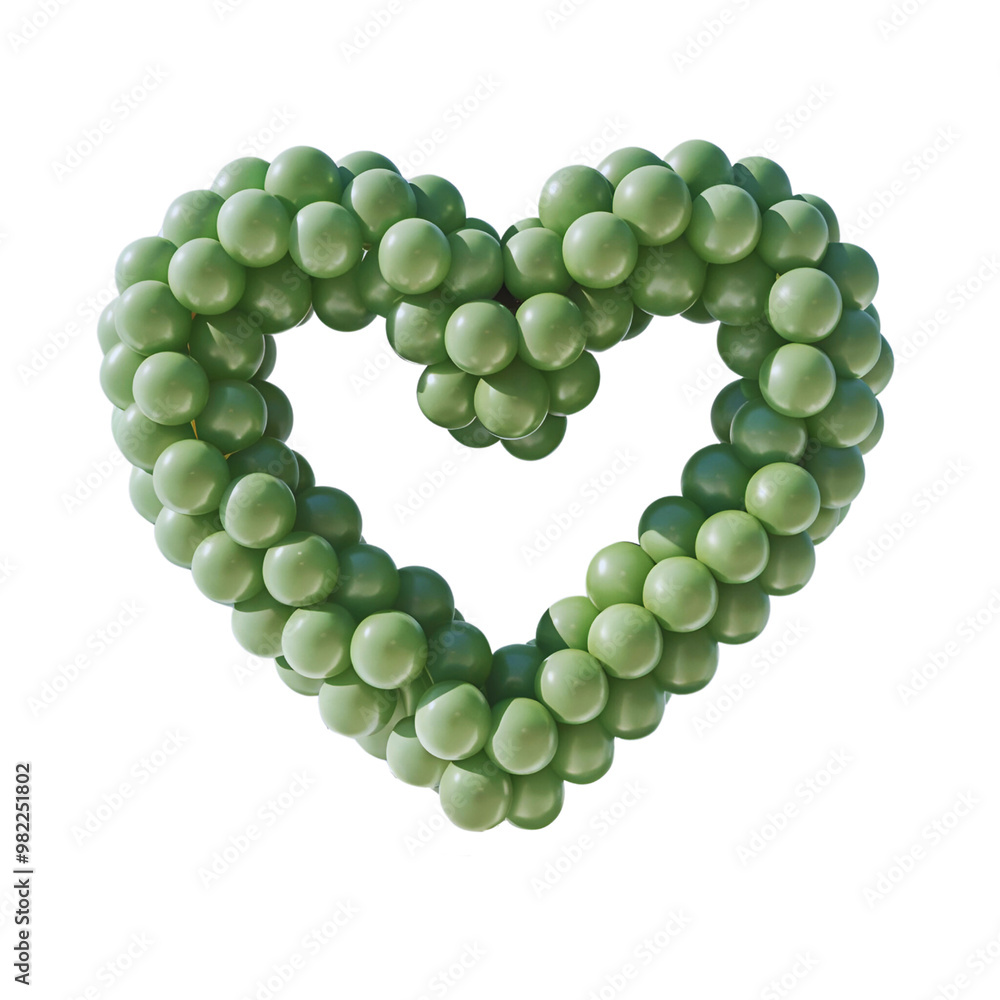 Green balloons heart shape illustration. Green balloons heart shape illustration.