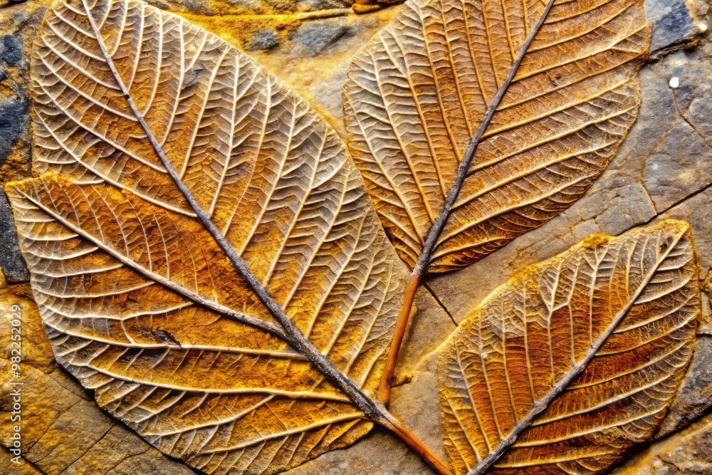 Microscopic examination of fossilized leaves preserved in shale rock ...