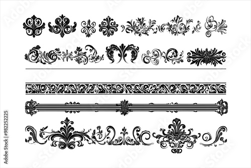 Black Vector Borders Decorative