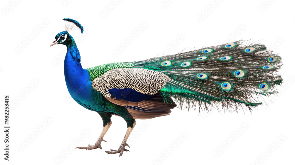 Obraz premium Peacock on a white transparent background