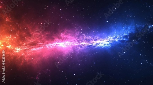 Wallpaper Mural Abstract space background with bright red and blue nebulae and glittering stars. Torontodigital.ca