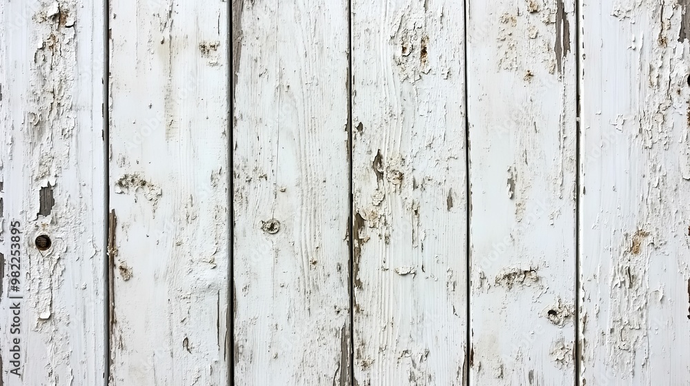 Weathered White Wooden Planks with Peeling Paint Weathered White Wooden Planks with Peeling Paint